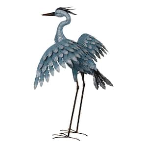 27 in. Metallic Blue Heron - Wings Out