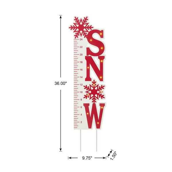 36 Inches Snow Gauge Handmade Metal Yard Snow Measuring Stick