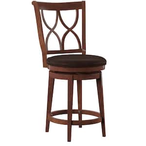 Carmine 43.5 in. H Big and Tall Warm Brown High back Wood Frame Counter-Stool