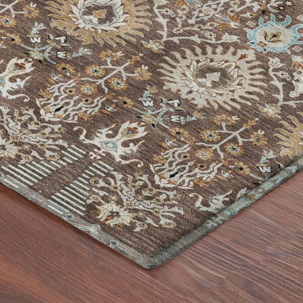 Mayfield Premium Machine Washable Abstract AMF2251 Brown 10 ft. x 14 ft. Area Rug