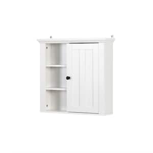 20.86 in. W x 5.71 in. D x 20.00 in. H White MDF Bathroom Storage Wall Cabinet in White