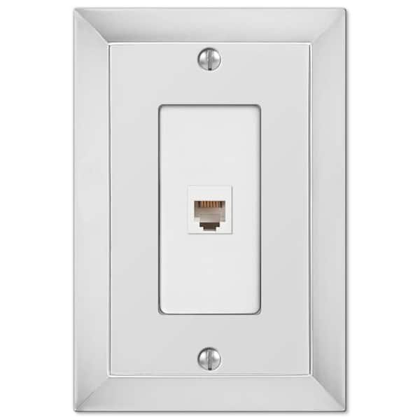 AMERELLE Studio 1 Gang Phone Metal Wall Plate, Polished Chrome