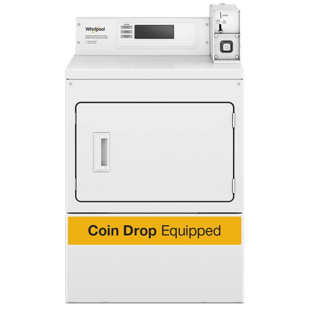 Whirlpool 7.4 cu. ft. 240-Volt Commercial Electric Vented Dryer with Factory-Installed Coin Drop