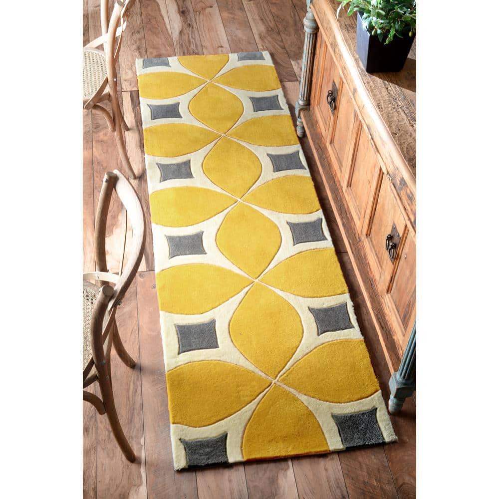 Multicolor Handprint Round Synthetic Kids Rug