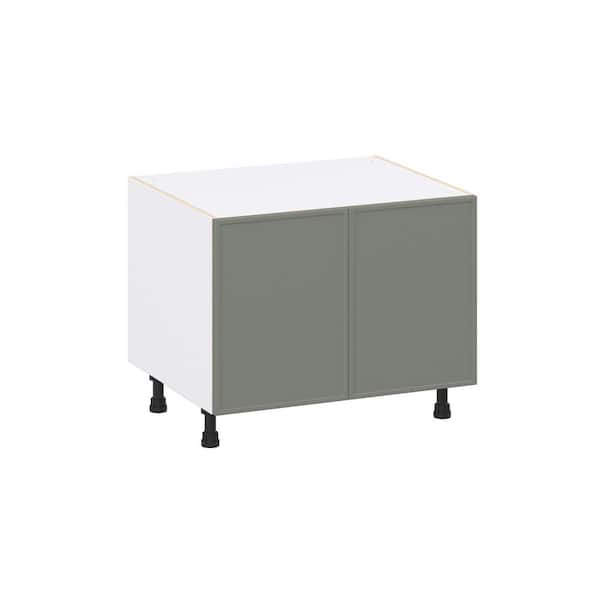 J COLLECTION Fairview 30 in. W x 24 in. D x 24.5 in. H Assembled Slim Shaker Apron Front Sink Base Kitchen Cabinet in Moss Green