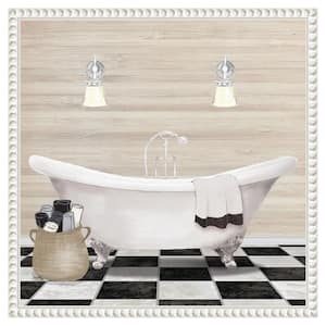 "Bathroom I" by Elizabeth Medley 1-Piece Floater Frame Giclee Home Canvas Art Print 16 in. x 16 in.