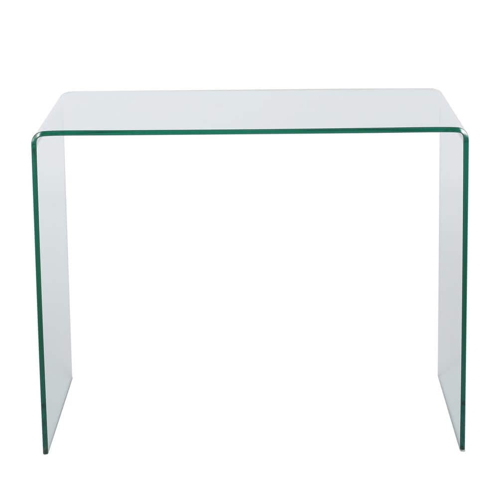 UPC 840006748069 product image for Caradoc 37.4 in. Rectangular Clear Glass Writing Desk | upcitemdb.com