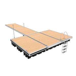 MOTOALLIANCE 8 ft x 4 ft Aluminum Dock Frame Kit. Heavy Duty & Maintenance  Free. Lightweight Frame with Galvanized Steel Pipes. Great for Most Lakes