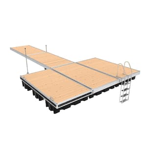 QPF-495, 5 ft. x 10 ft., 5 Sections T Shape Floating Dock, 12 in. Freeboard