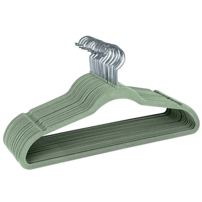 SIMPLIFY Gray Velvet Pants Hangers 6-Pack 3227-GREY - The Home Depot