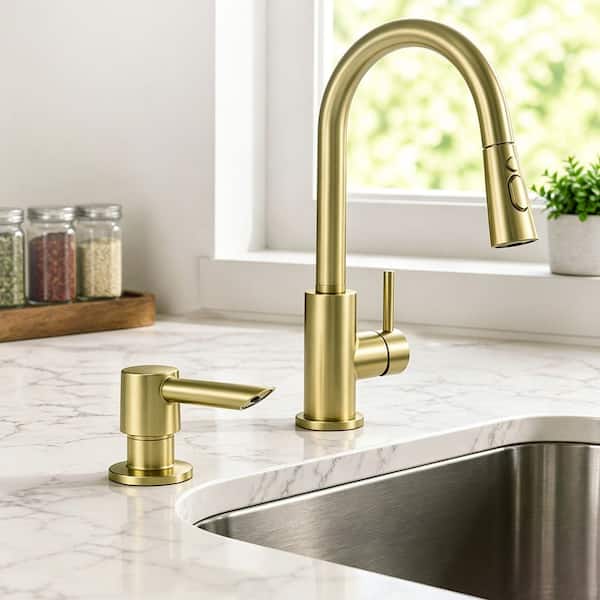 BWE Kitchen Sink Soap Dispenser with Check Valve Extension Tube