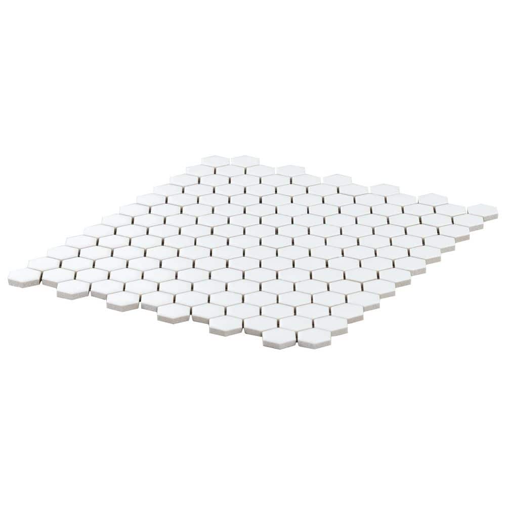 Matte White Ceramic Honeycomb Mosaic Tile for Floors and Walls