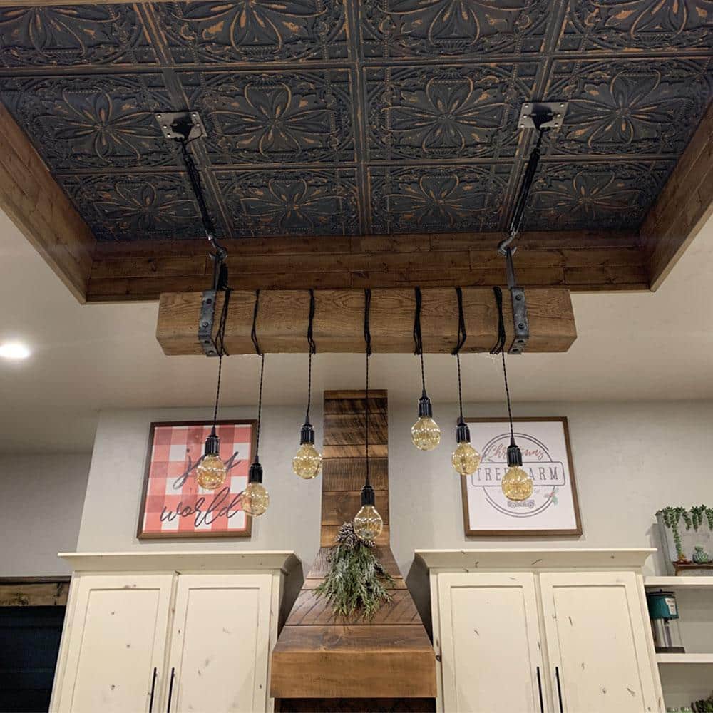 Milan 24'' Graphite Gold Textured PVC Ceiling Tile
