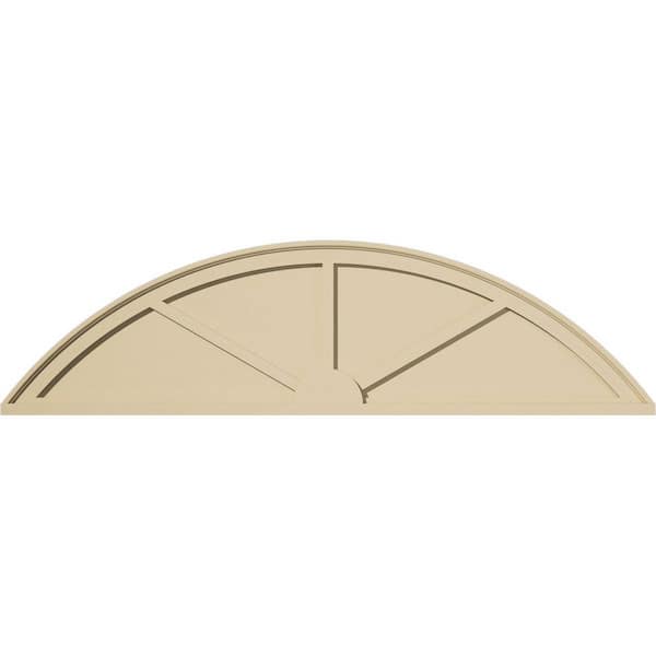 58-in W x 15-1/2-in H x 2-in P Segment Arch 3-SpokeSignature Urethane Pediment, Primed Tan