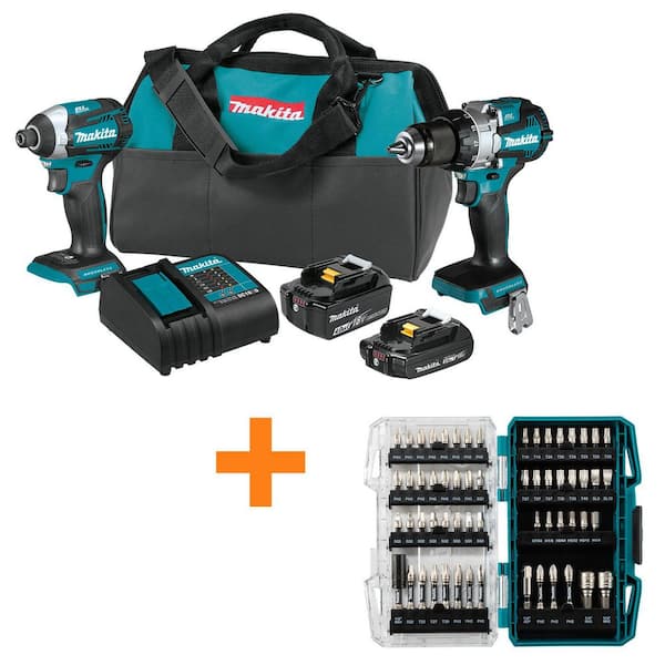 18V LXT Brushless Cordless 2-pc Combo Kit 2.0Ah/4.0Ah with IMPACT XPS Impact Rated Screwdriver Drill Bit Set (60-Piece)