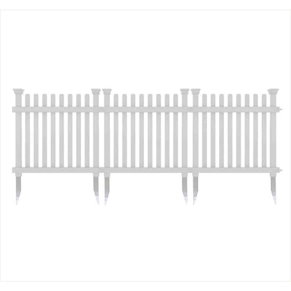 Unbranded 24 in. H x 24 in. L Vinyl Garden Fence (3-Panels)