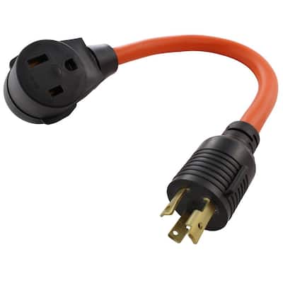 AC Connectors 1.5 ft. L6-30P 30 Amp 250-Volt Locking Plug to 6-50 Welder Connector