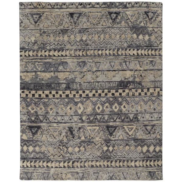 8 ft. x 10 ft. Taupe, Gray, Tan Abstract Area Rug