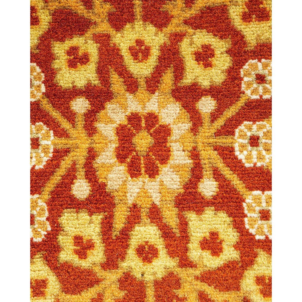 Elegant Hand-Knotted Oriental Wool Rug 8' x 10' in Orange