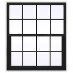 42 in. x 42 in. V-2500 Series Bronze FiniShield Vinyl Single Hung Window with Colonial Grids/Grilles