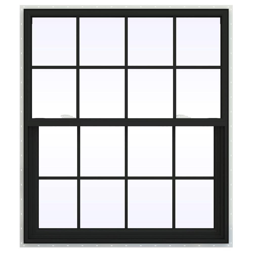 JELD-WEN 42 in. x 48 in. V-2500 Series Bronze Exterior/White