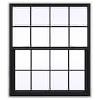 42 in. x 48 in. V-2500 Series Bronze FiniShield Vinyl Single Hung Window with Colonial Grids/Grilles