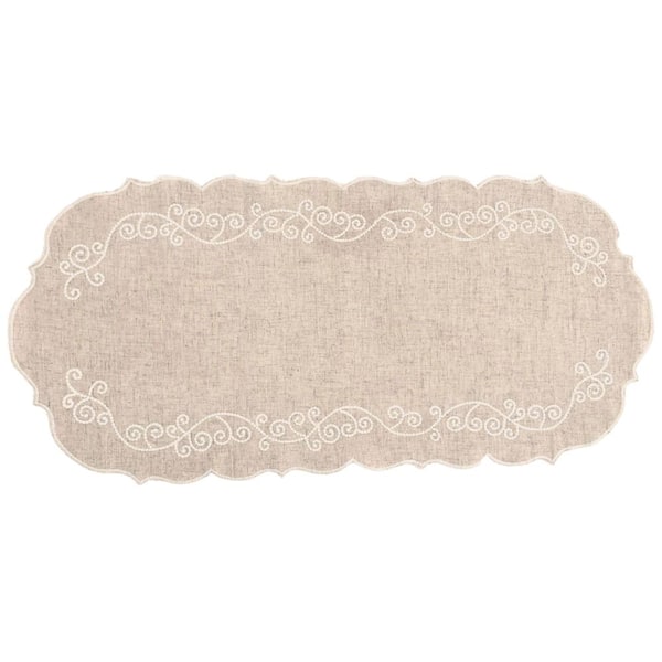 Lenox French Perle Linen Embroidered Centerpiece, Linen - 14"W x 31"L