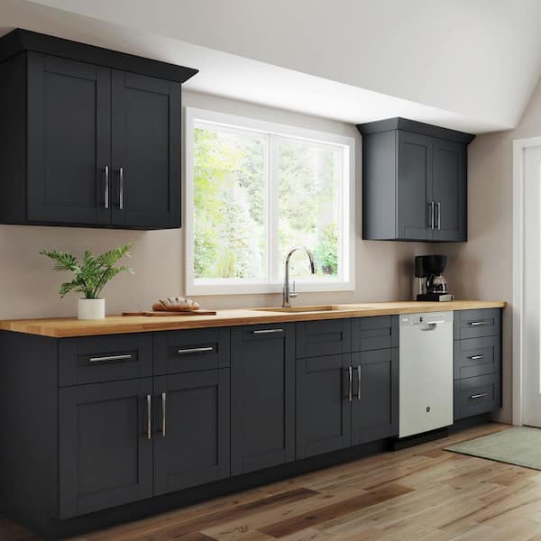 Modern Black Shaker Framed RTA Kitchen Cabinets