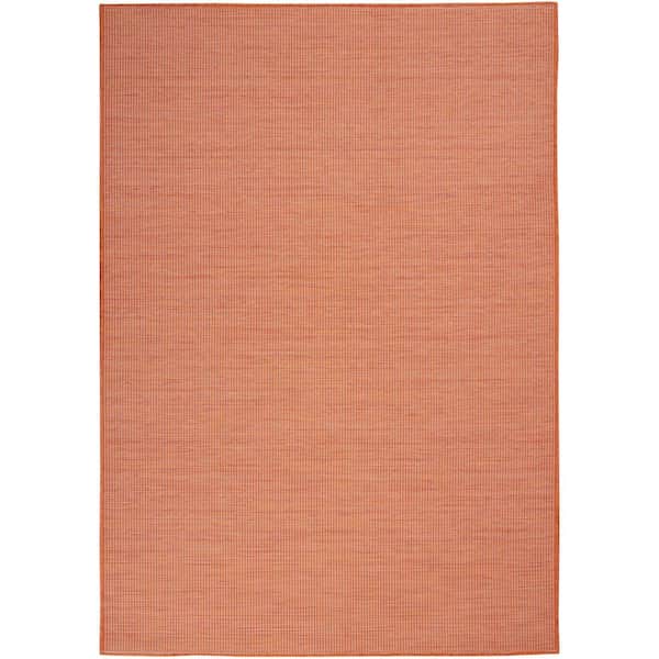 Positano Terracotta 4 ft. x 6 ft. Solid Modern Indoor/Outdoor Patio Area Rug