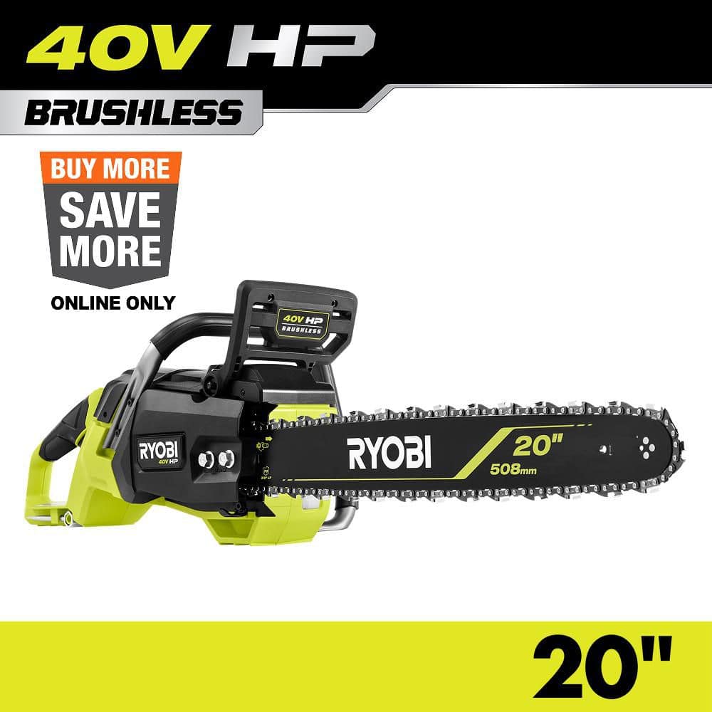 RYOBI 40V HP Brushless 20 in. Battery Cordless Electric Chainsaw