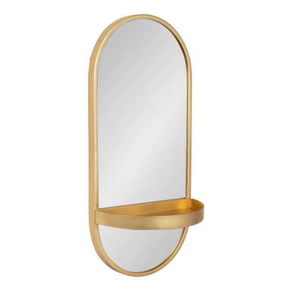 Kate and Laurel Estero 11.00 in. W x 24.25 in. H Gold Capsule MidCentury Framed Decorative Wall Mirror