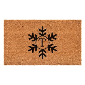 Snowflake Monogram Doormat,24" x 36" (Letter T)