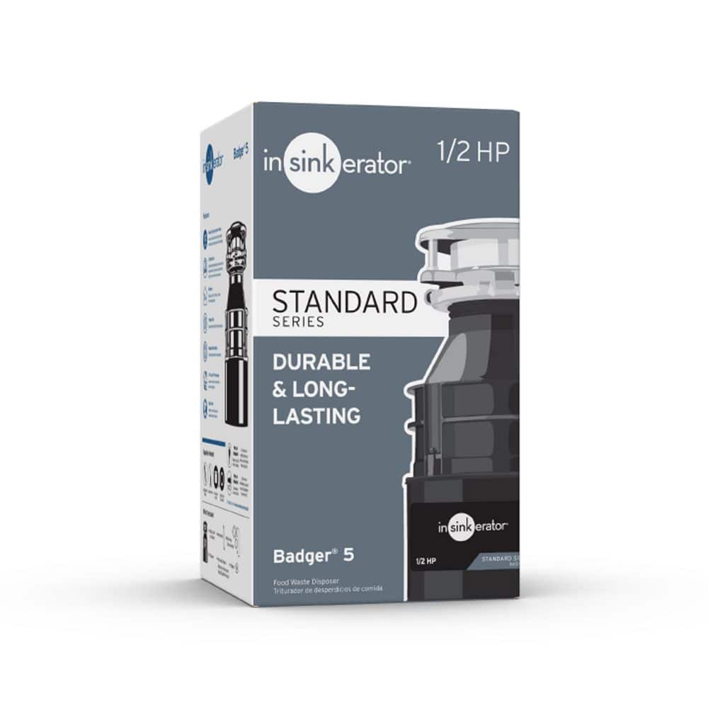 Badger Series 1/2 HP Continuous Feed Garbage Disposal in Gray Enamel