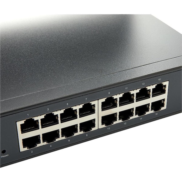 Etokfoks TL-SG1016DE, 16 Port Gigabit Switch Easy Smart Managed Plug and Play Desktop, Ethernet Hub in Black - (1-Pack)