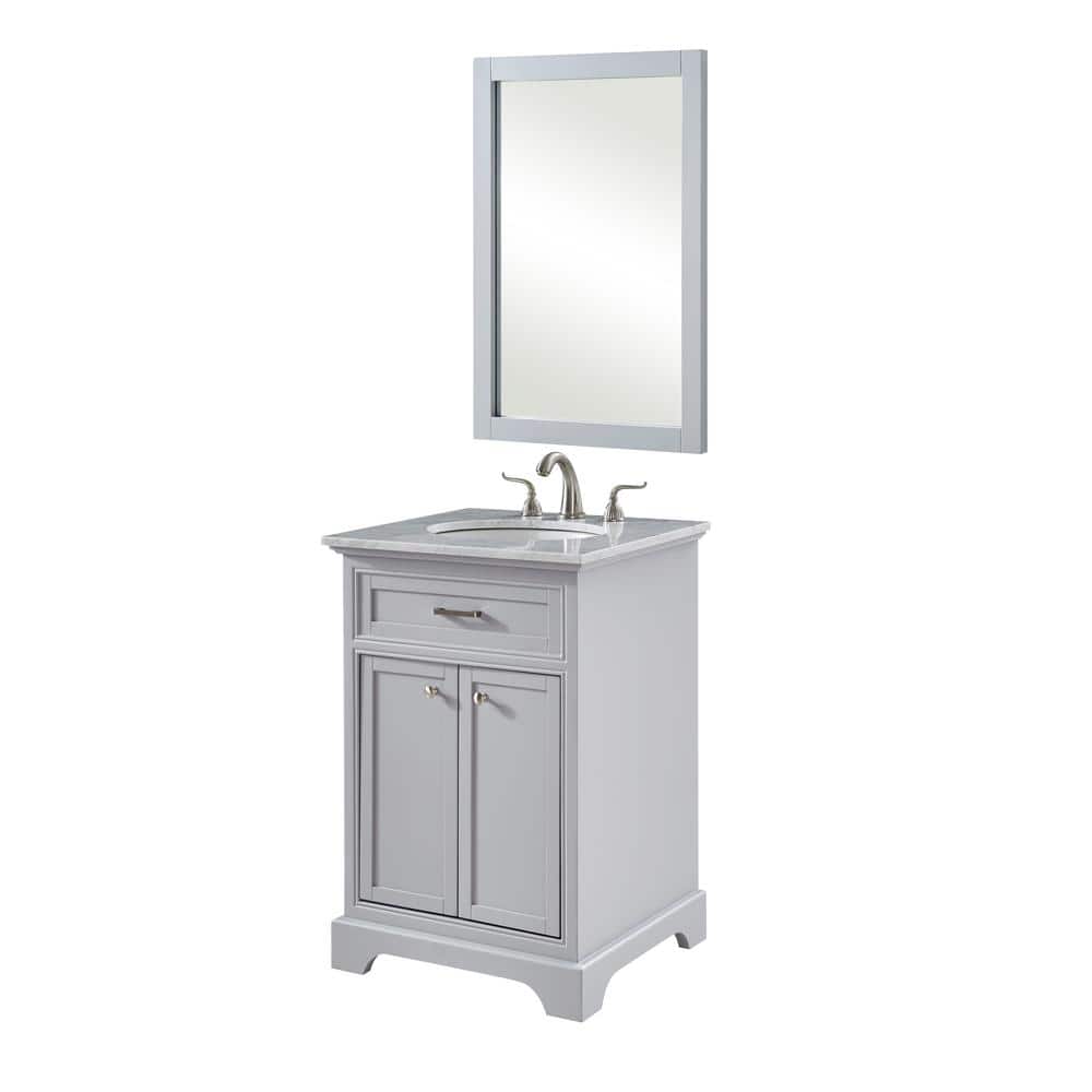 Timeless Home 24 in. W Single Bathroom Vanity in Light Grey with Vanity Top