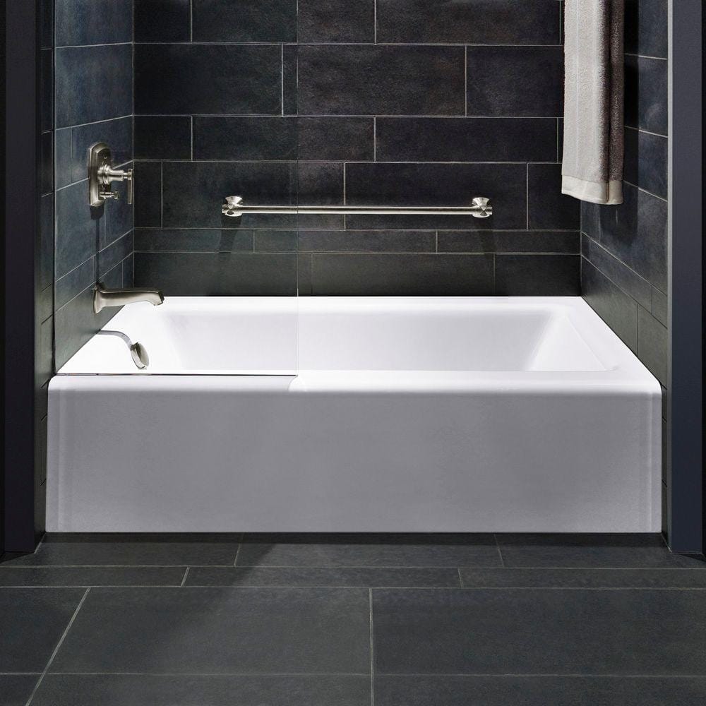 Bellwether 60-Inch White Cast Iron Alcove Bathtub