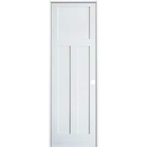 24 in. x 96 in. Left-Hand Craftsman Shaker 3-Panel Primed Solid Core MDF Single Prehung Interior Door