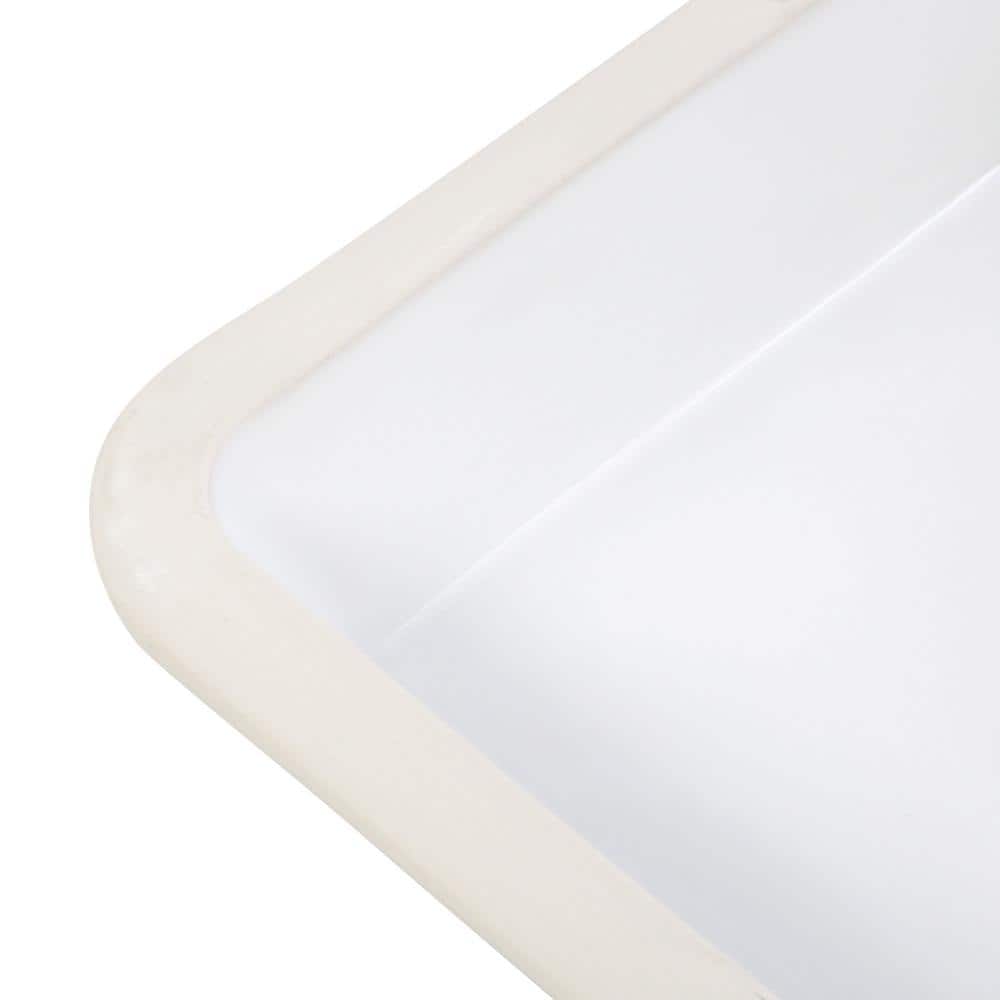 Ladena White Porcelain Rectangular Undermount Sink
