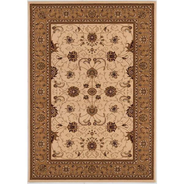 Majestic 2' x 2' (Exact Size: 2'3" x 2') Persian Indoor Doormat Rug, Beige Cream, Traditional