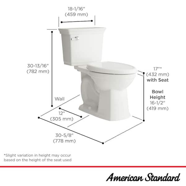Optum VorMax Two-Piece 1.28 GPF Single Flush Elongated Chair Height Toilet with Slow-Close Seat in White
