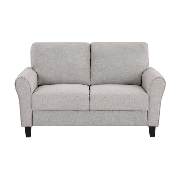 Lazzara Aleron 58 in. W Sand Textured Fabric Loveseat