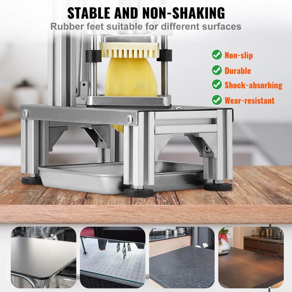 Heavy-Duty Silver Commercial Vegetable Chopper with 4 Blades