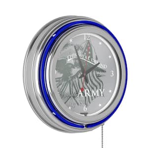 United States Army Blue This We'll Defend Lighted Analog Neon Clock