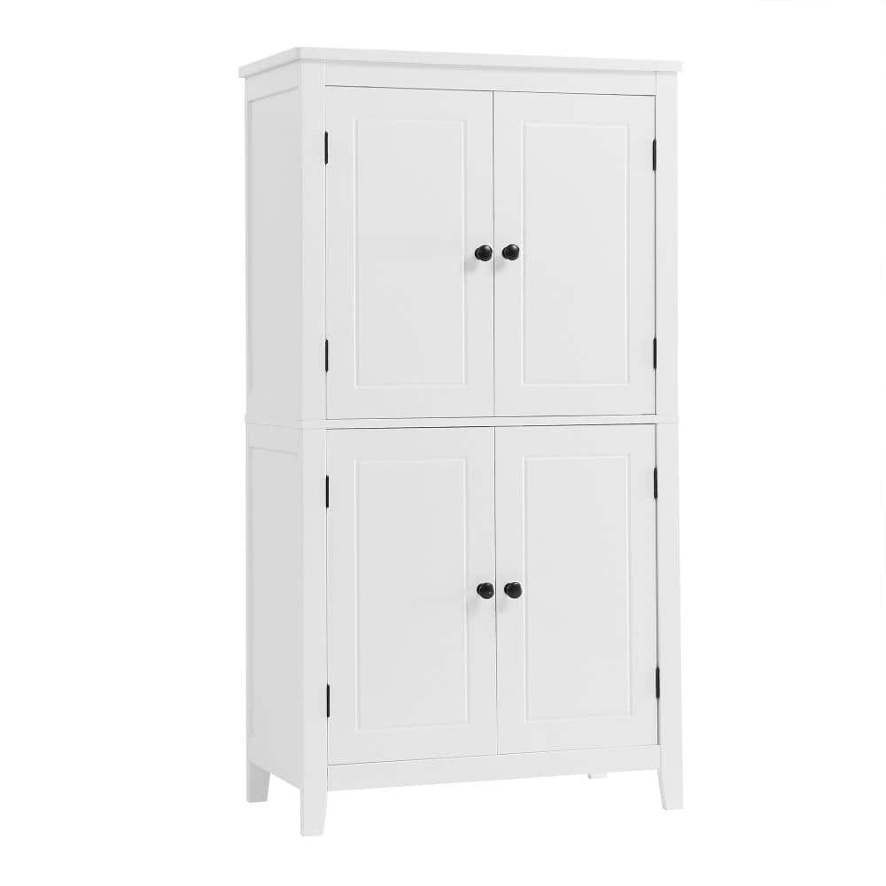 23.6 in. W x 11.8 in. D x 43.3 in. H Bathroom Storage Cabinet Freestanding Linen Cabinet 4 Doors Adjustable Shelves