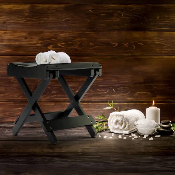Sorbus 11 in. L x 11 in. W x 13 in. H Bamboo Shower Corner Seat