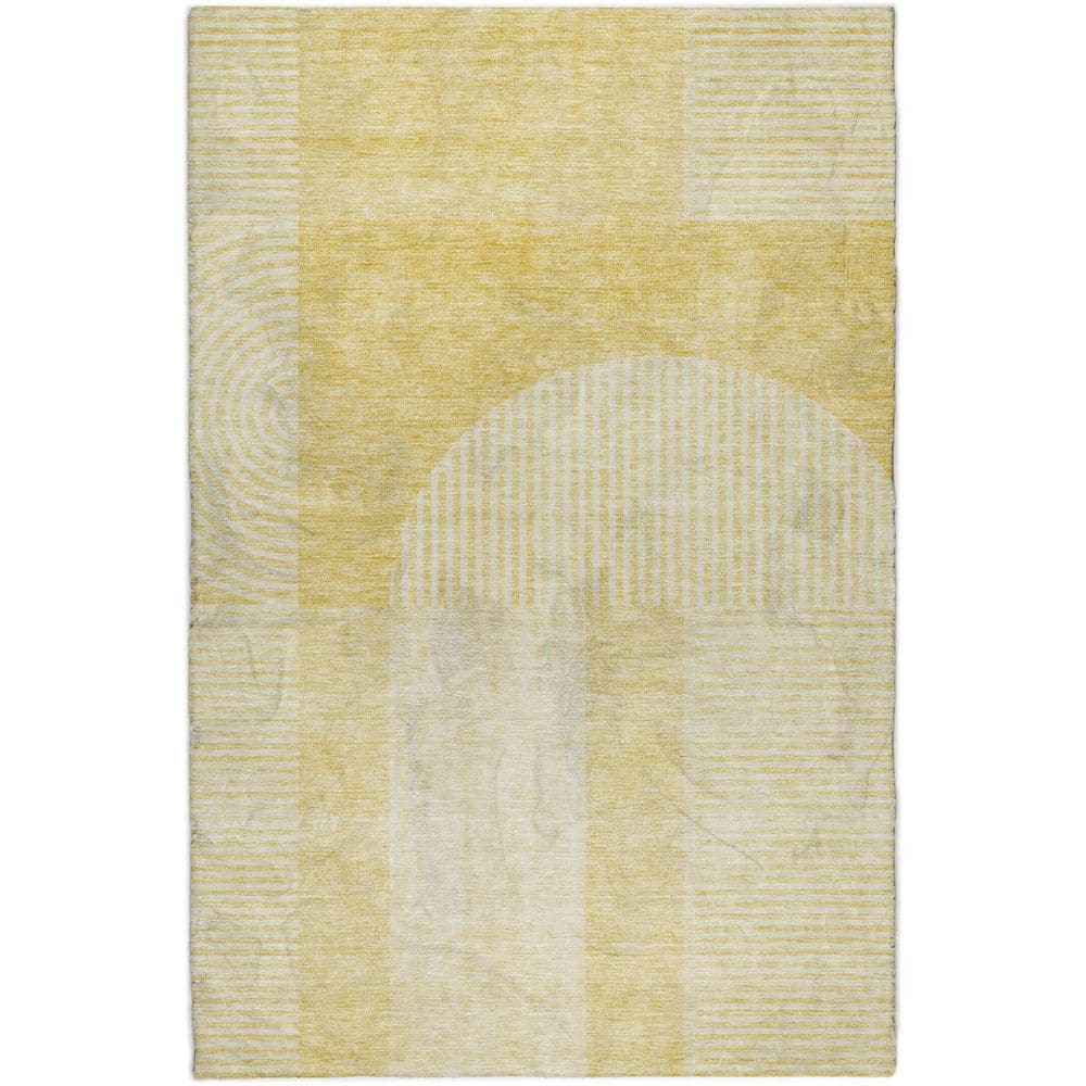 Dream Shag Premium Machine Washable Abstract ADS711 Gold 10 ft. x 14 ft. Area Rug price history on PriceWatchPro