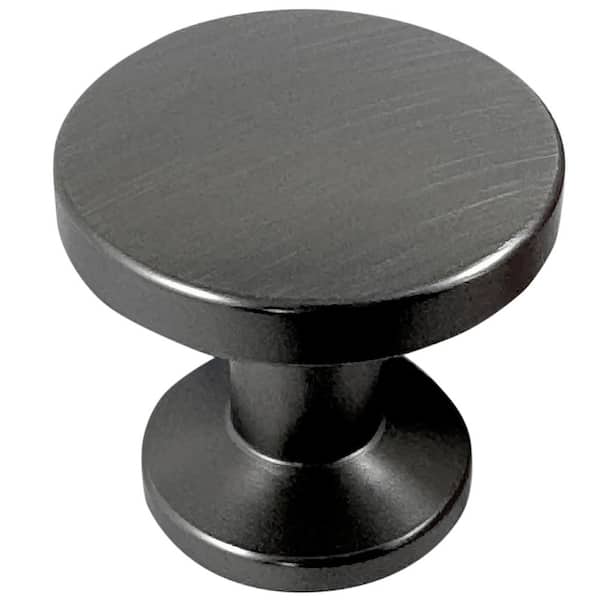 Princeton .866 in. Matte Gray Round Cabinet Knob