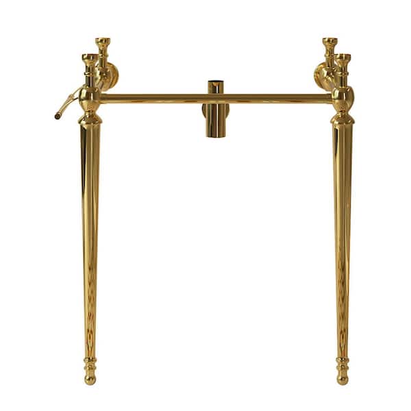 Velma 25.98 in. Freestanding Bathroom Console Sink Console Iron Leg in Gold with Towel Bar, No Basin and Faucet