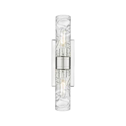 Ballston Urban 18 in. 2-Light Polished Nickel Vanity Light with Glass Shade Vanity Lighting