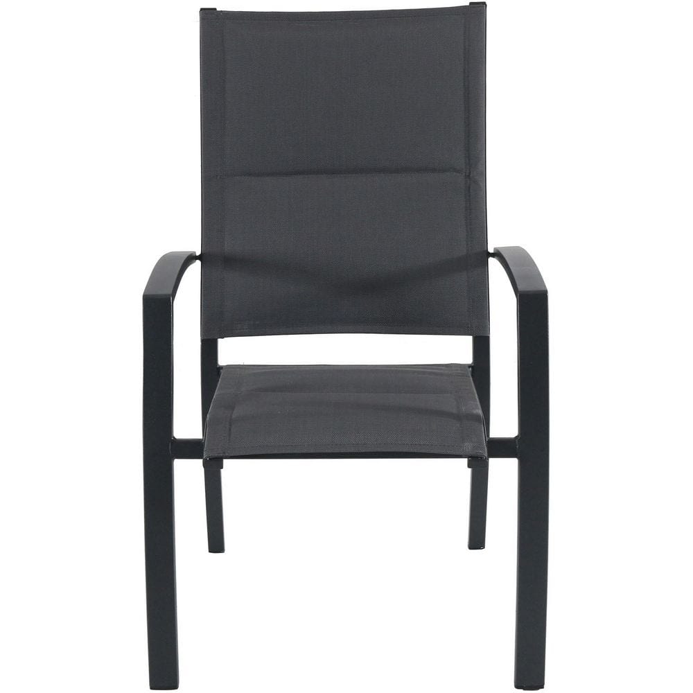 Naples Gray Aluminum Outdoor Dining Set with 6 Padded Sling Chairs